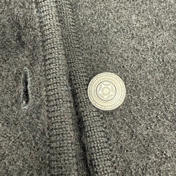 Appleseeds Boiled Wool Shirt Jacket Black Size XL Chunky Button Front Pockets - Picture 14 of 15